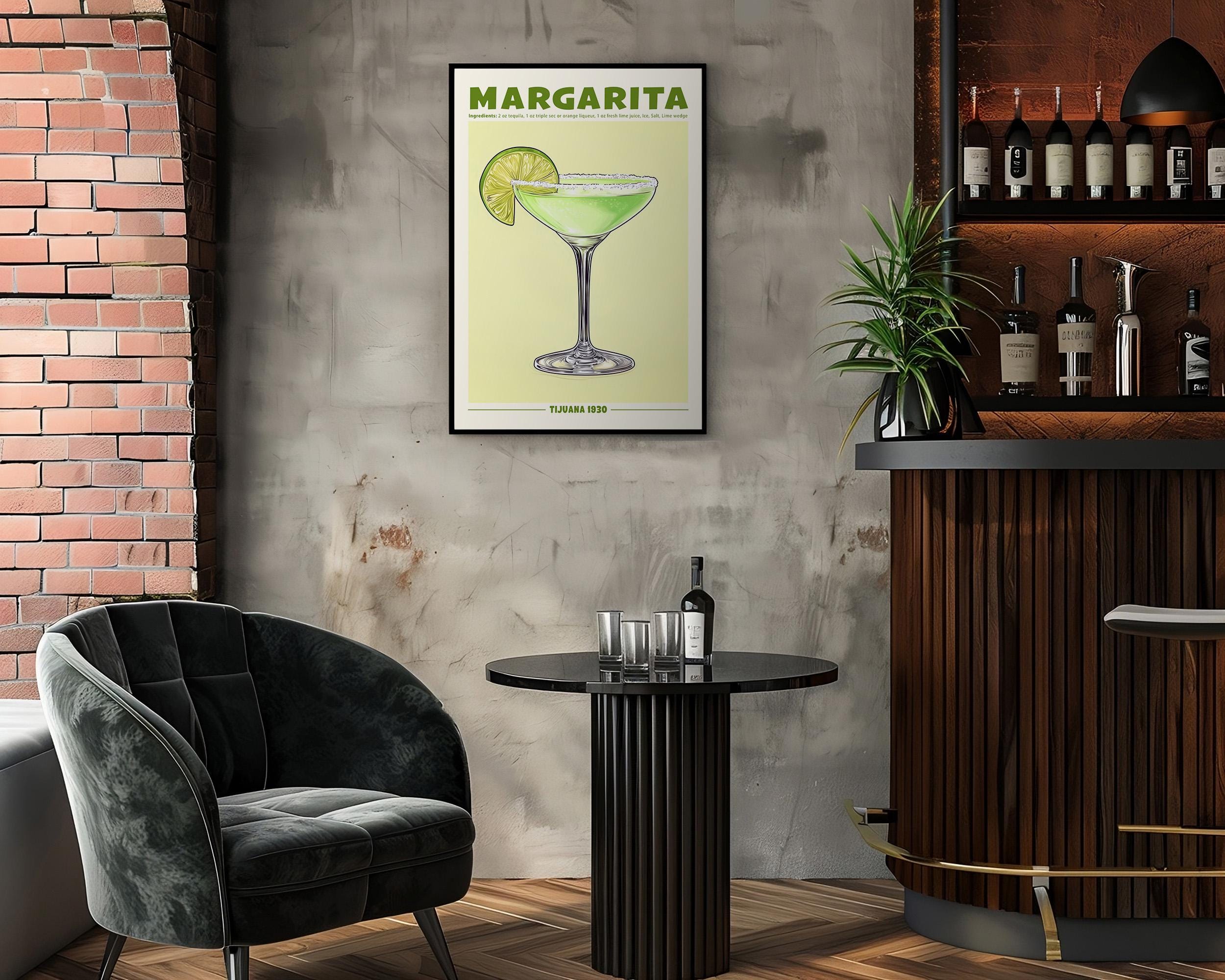 AMERICAN WIT Targa Decorativa Da Parete In Alluminio Con Ricetta Classico Margarita - 20x30 Cm, Perfetta Per Bar E Home Bar