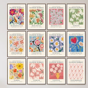 Blumenmarkt Print Set | Botanische Galerie Wandkunst (Digitaler Download)