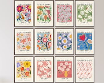 Flower Market Print Set | Botanical Gallery Wall Art (Digital Download)