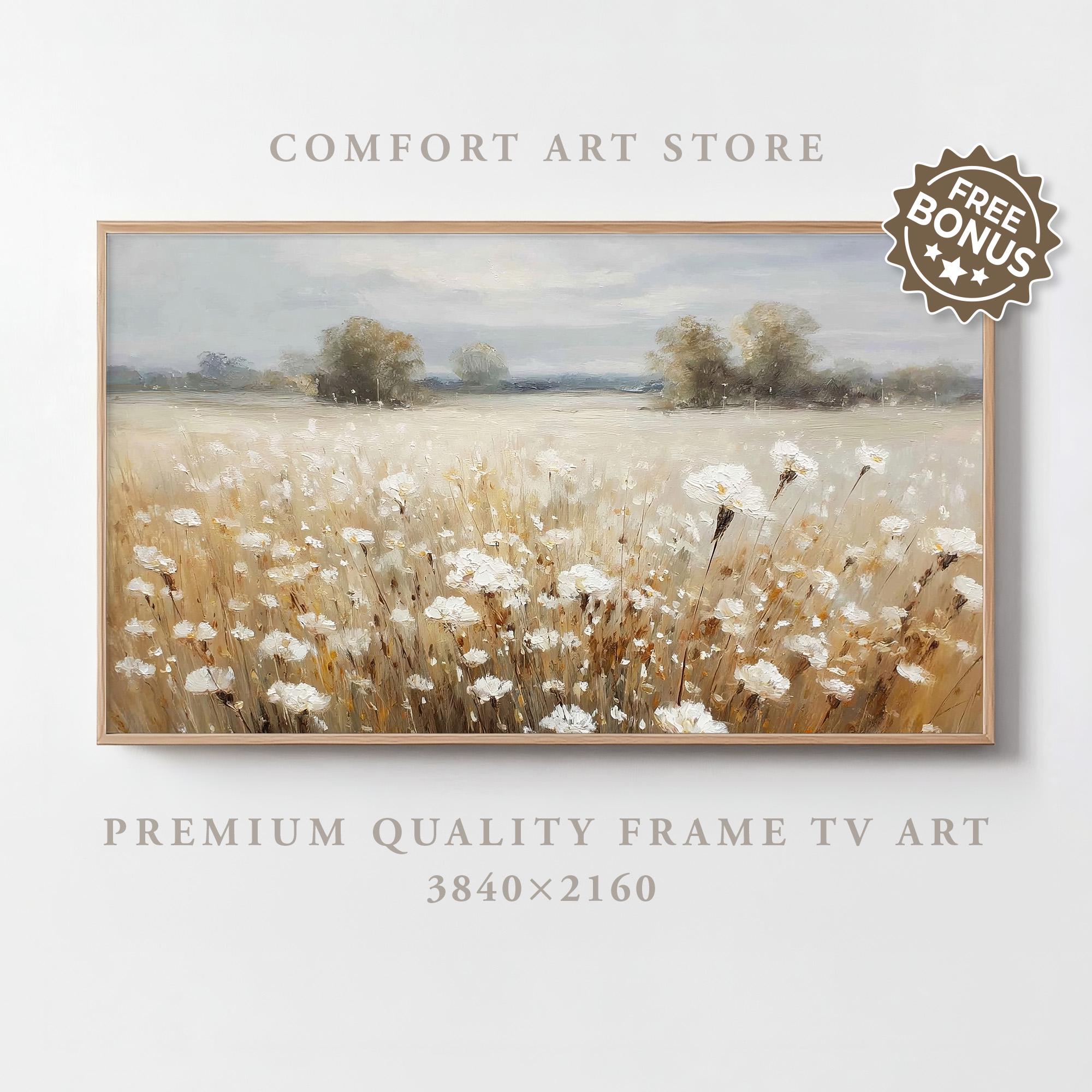 50’s vintage プードル ディスプレイ Vintage Wildflower Field Frame TV Art Samsung Frame TV Art Fall