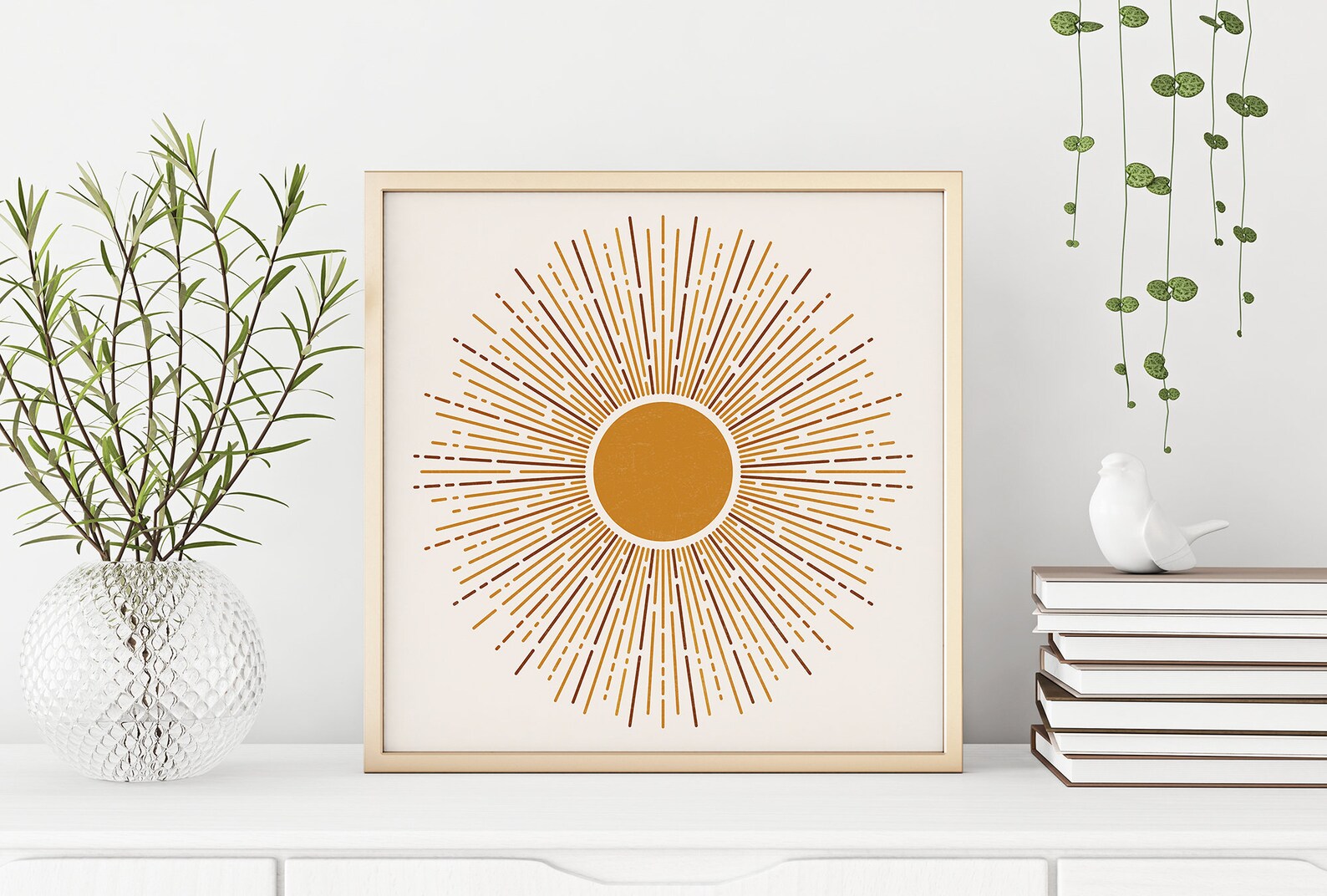 Boho Sun Wall Art Print Boho Sunrise Art Sunset Boho Wall Etsy