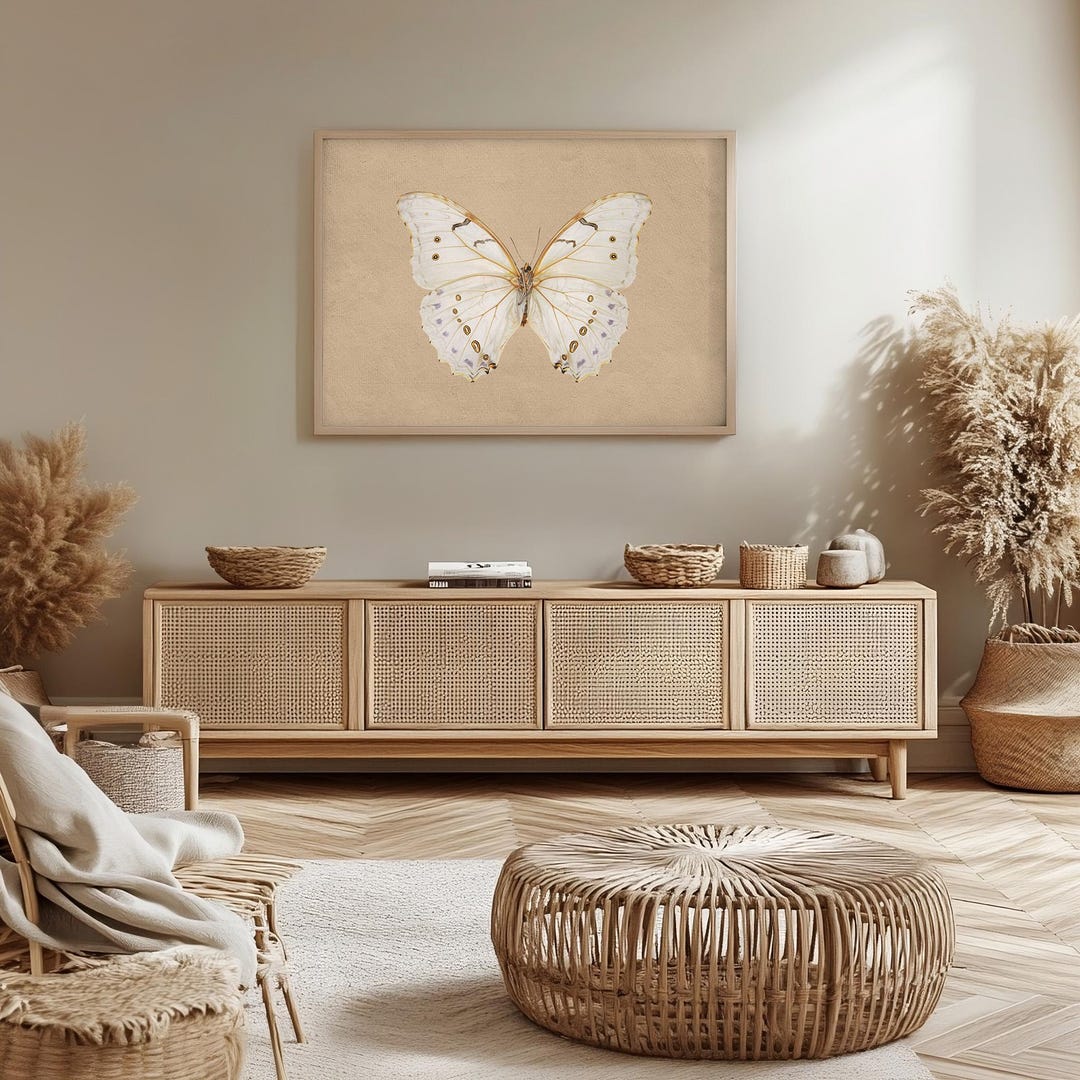 Vintage Butterfly Print Moody Insect Printable Rustic Wall Art Neutral ...