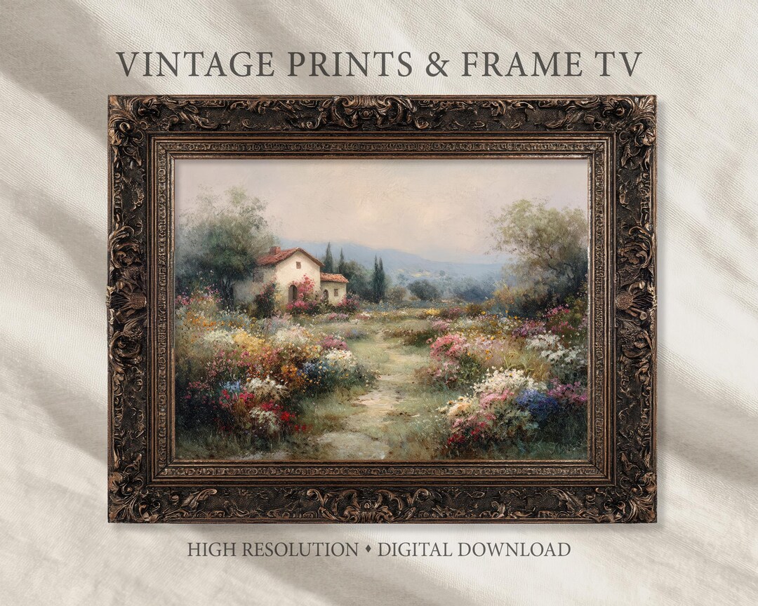 Easter Wall Art Print Cottage Garden Moody Spring Meadow Flowers ...