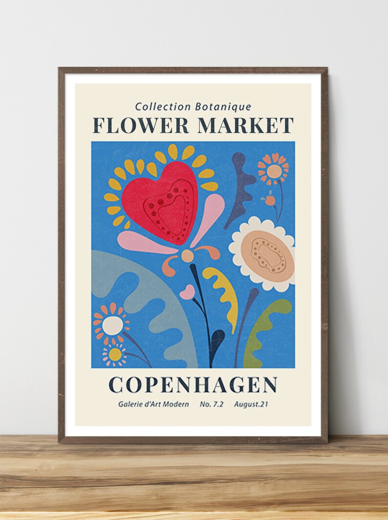 Flower Market Print Set of 9 Wall Art Spring Flowers Floral Art ...