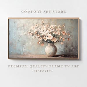 Vintage Spring Frame TV Art Samsung Frame TV Muted Pink Floral Frame TV Antique Pastel Flower Painting Vintage Botanical Farmhouse Decor Art