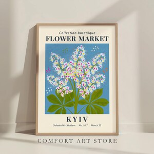 Flower Market Print Minimalist Gallery Wall Art Botanical Spring Floral Museum Exhibition Poster Kyiv Chestnut Printable Home Decor Digital