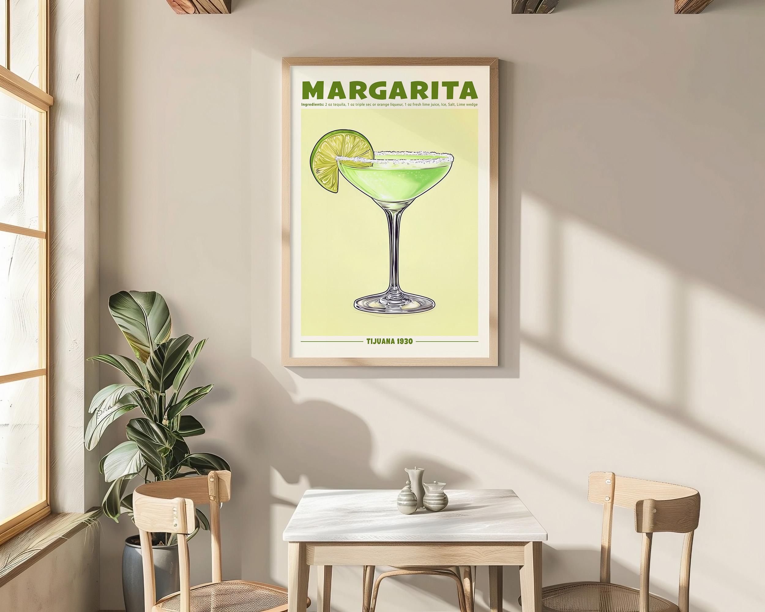AMERICAN WIT Targa Decorativa Da Parete In Alluminio Con Ricetta Classico Margarita - 20x30 Cm, Perfetta Per Bar E Home Bar