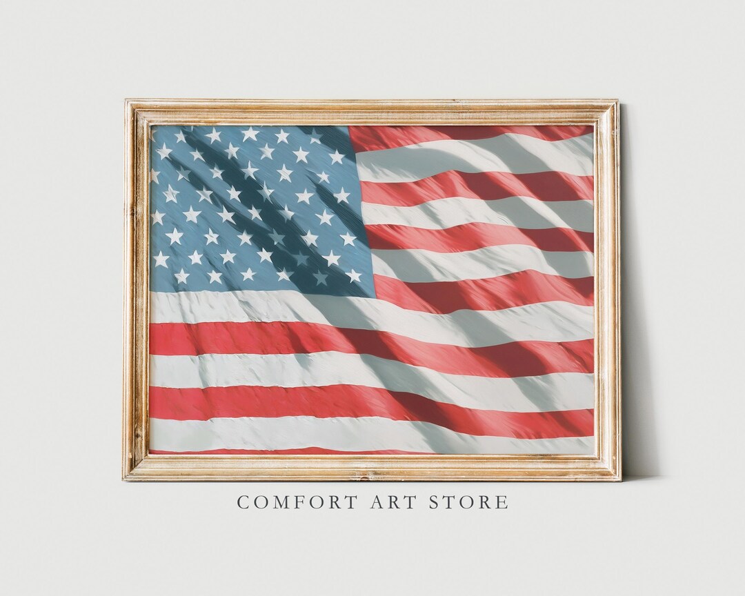 Independence Day Print 4th of July Printable Vintage American Flag ...
