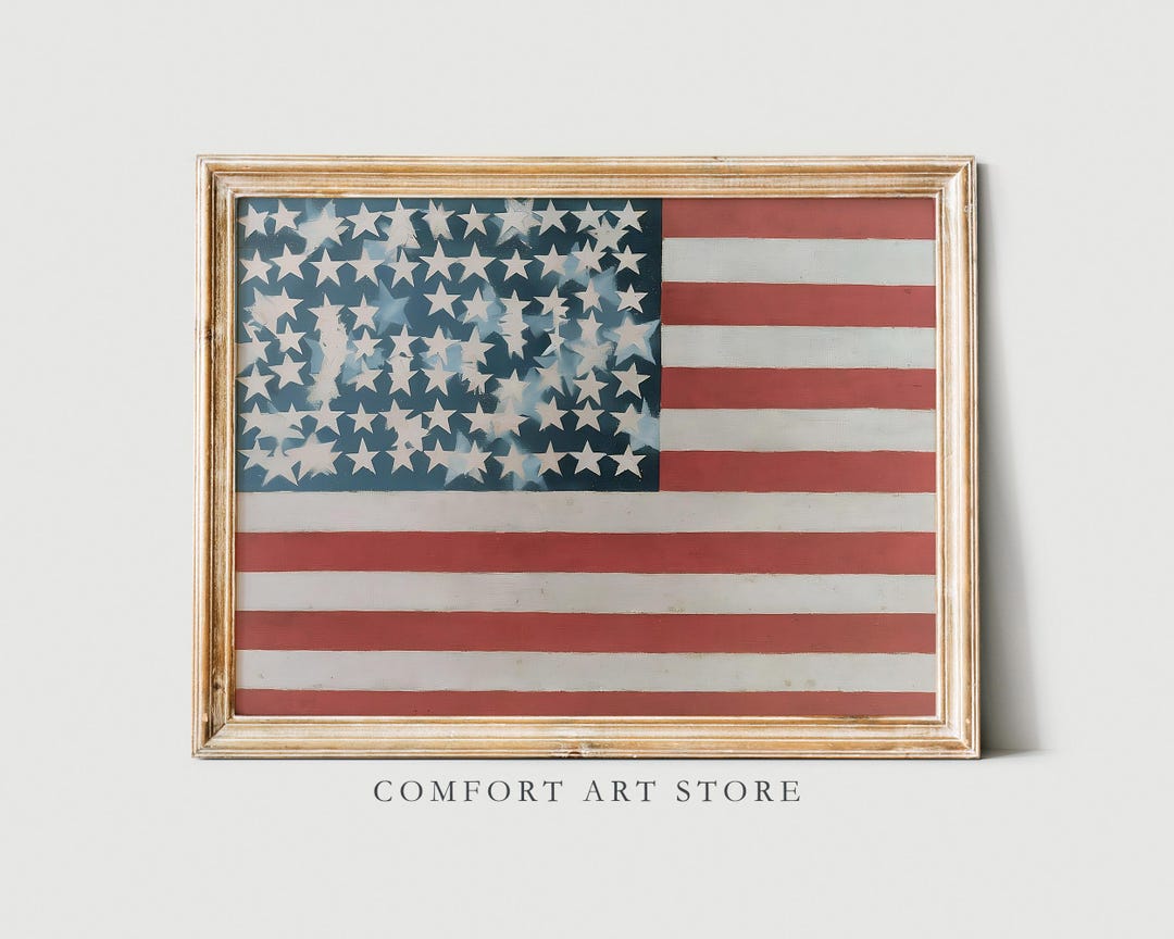 独立記念日のプリント、7月4日の印刷物、ヴィンテージのアメリカ国旗