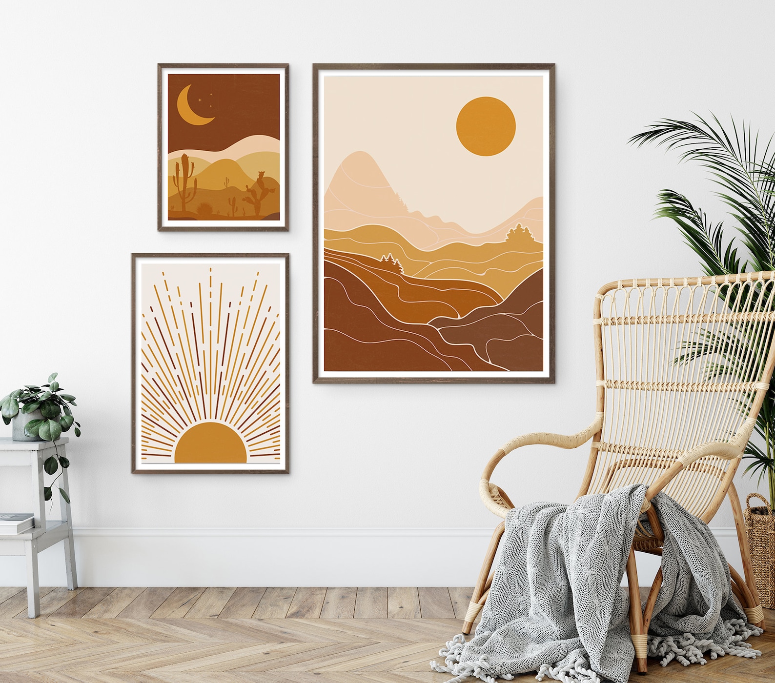 Boho Wall Art Set of 3 Prints Boho Landscape Boho Wall Decor - Etsy