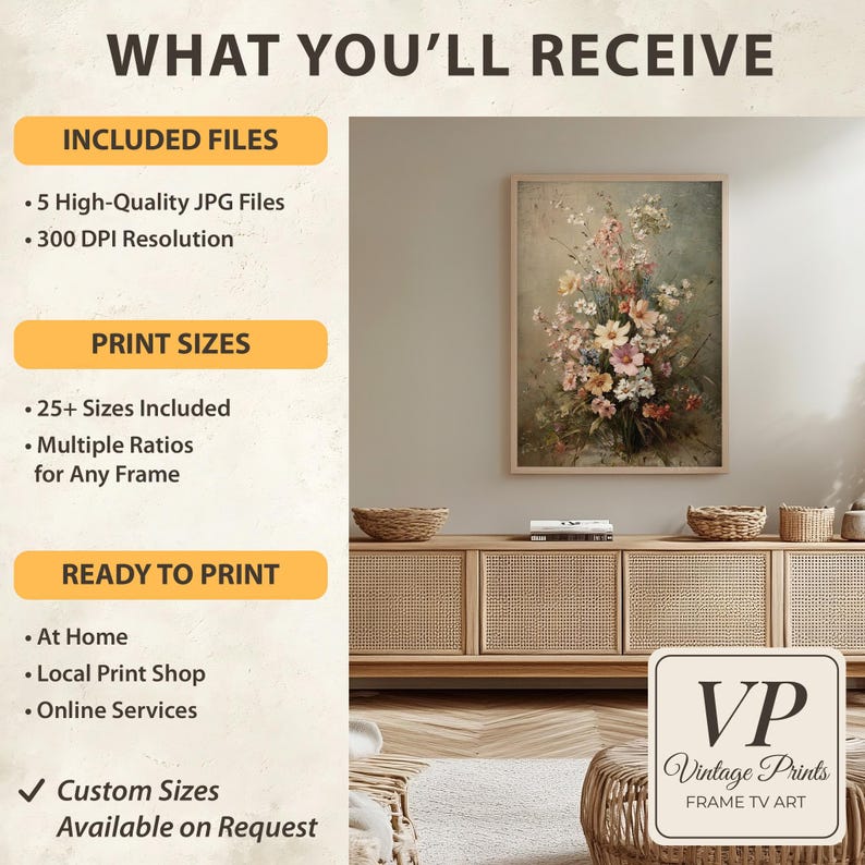 Vintage Wildflower Bouquet Wall Art, Pastel Oil Painting Floral Still ...