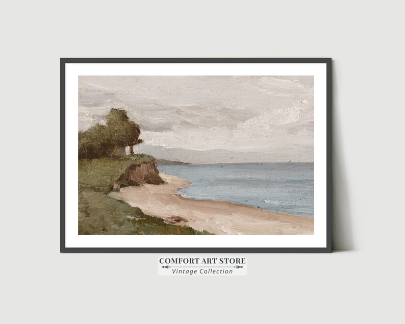 Vintage Coastal Wall Art Print Seascape Scenery Painting Etsy