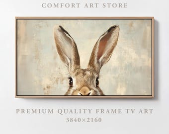 Easter Frame TV Art Samsung Frame TV Spring Frame TV Rabbit Ears Art Antique Easter Bunny Spring Bunny Ears Painting Vintage Farmhouse Decor