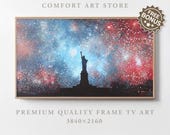 Independence Day Frame TV Art Samsung Frame TV 4th of July Print Fireworks Tv Art Statue of Liberty Vintage Patriotic USA Painting Download