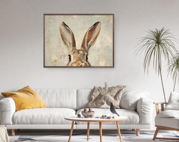 Feestelijke Decoratie Met Konijn En,Rustieke Lentekrans Als