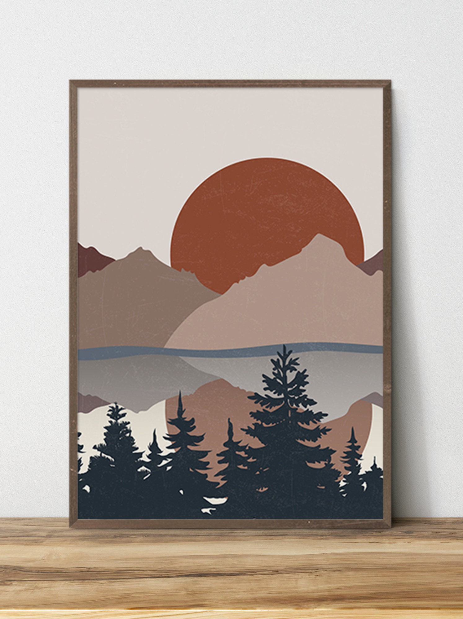 Wall Art Set of 3 Prints Boho Mountain Lake Landscape Gallery Etsy UK