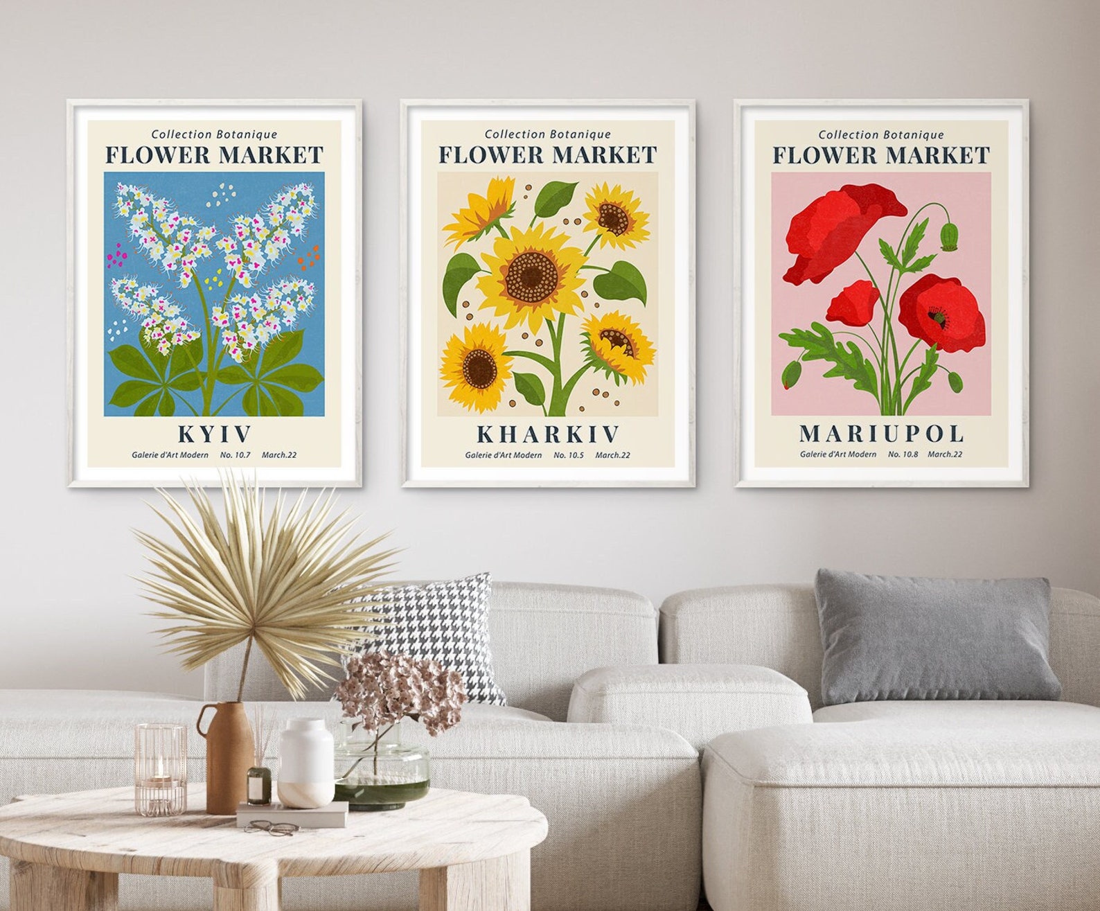 Flower Market Print Set of 3 Gallery Wall Art Spring Floral - Etsy