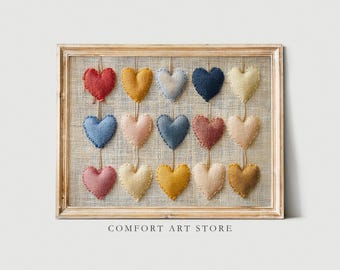 Embroidery Heart Valentine's Day Print: Farmhouse Wall Art (Digital Download)