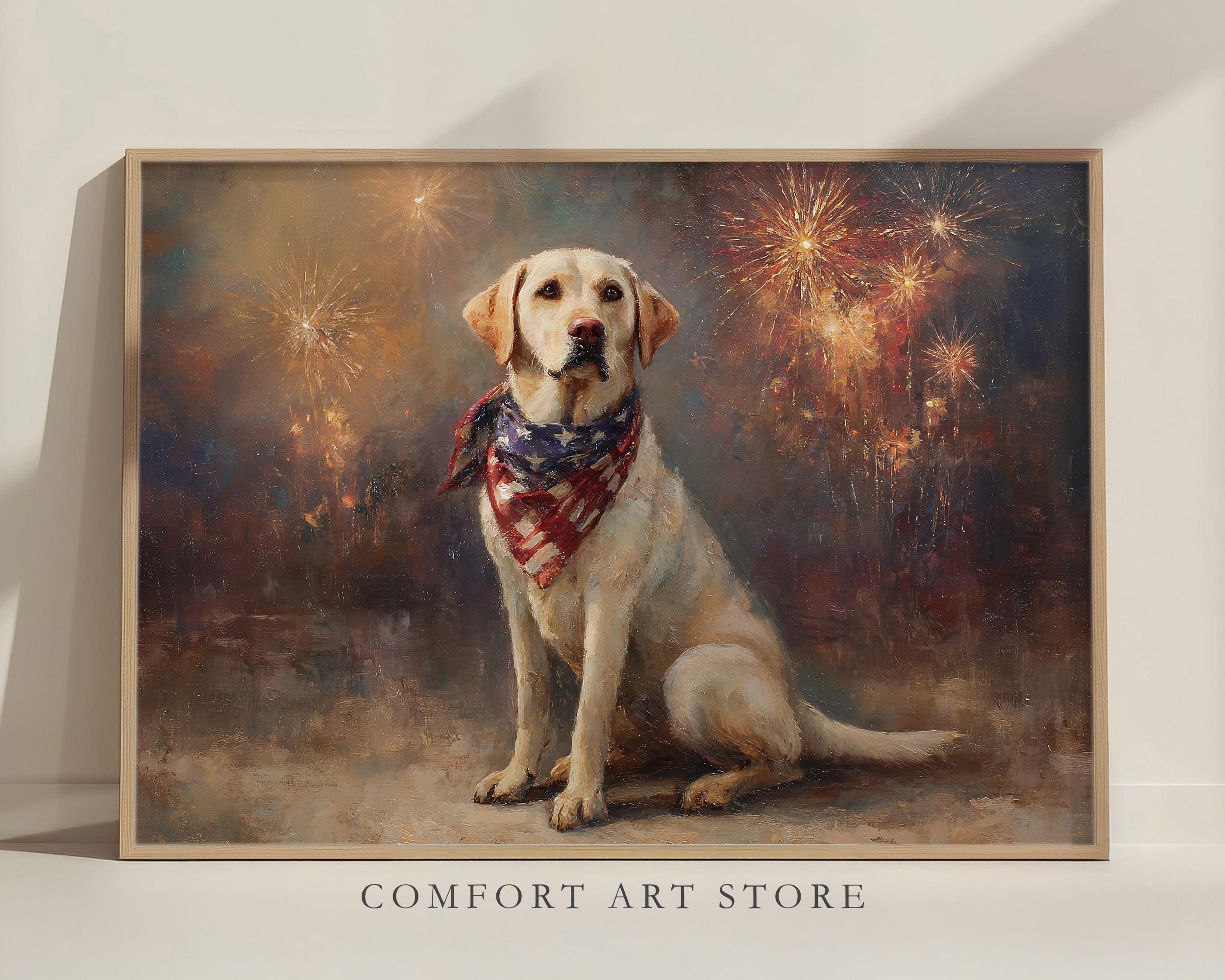 アメリカ国旗　アートフレーム Independence Day Print 4th of July Fireworks American Bandana