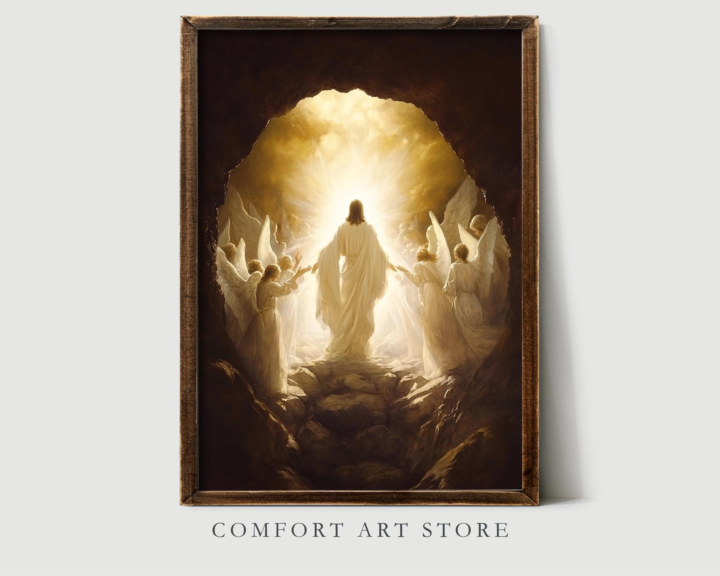 Easter Wall Art Resurrection Jesus Easter Printable Vintage Christian ...