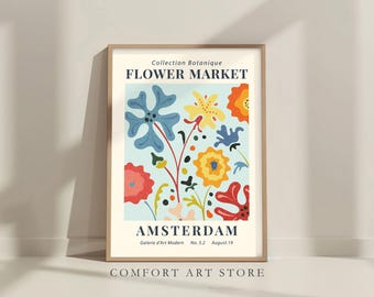 Flower Market Print Gallery Wall Art Botanical Print Floral Printable Art Museum Exhibition Poster Flower Market Art Abstract Spring Flowers