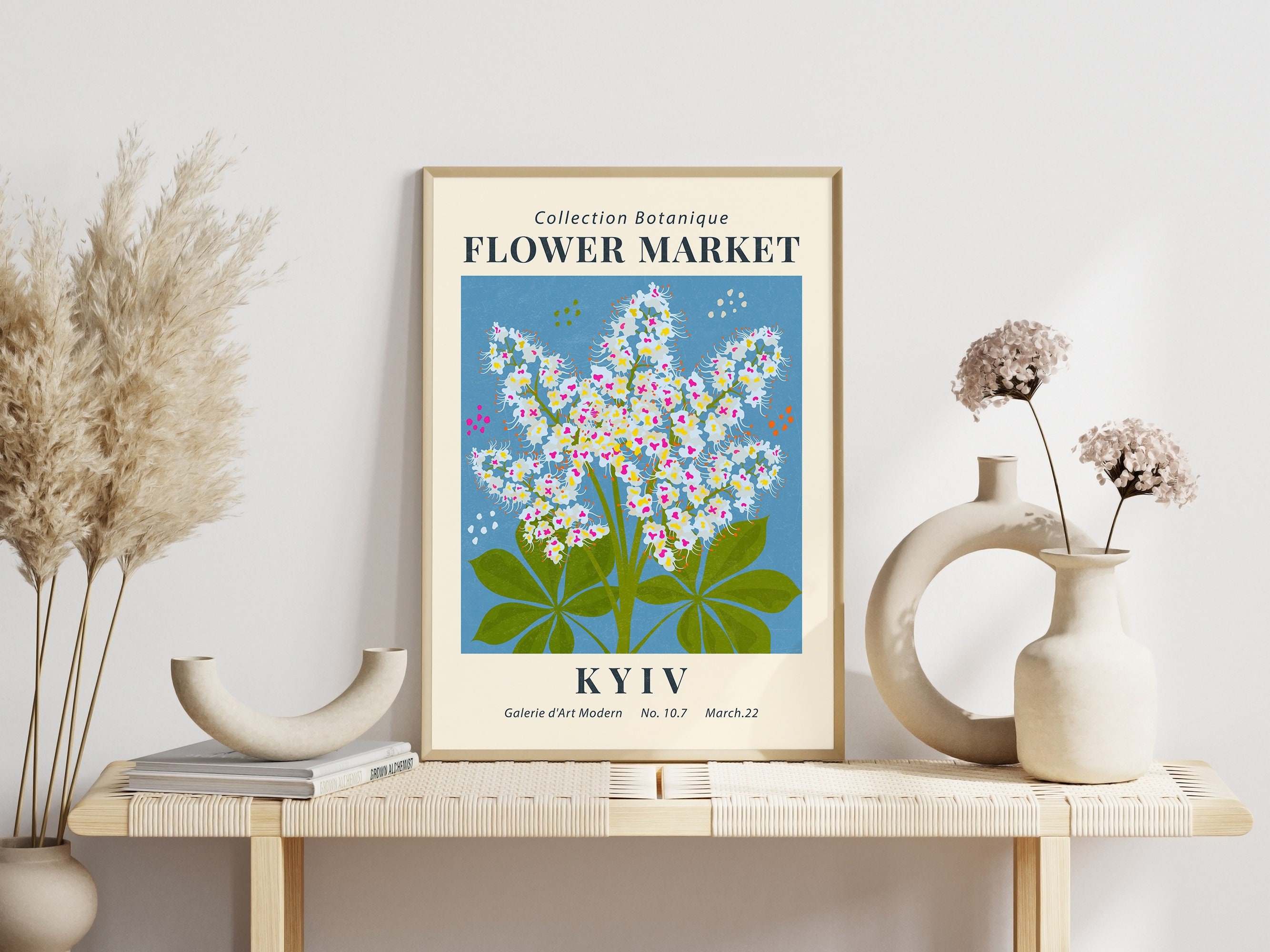 Flower Market Print Minimalist Gallery Wall Art Botanical Spring Floral ...
