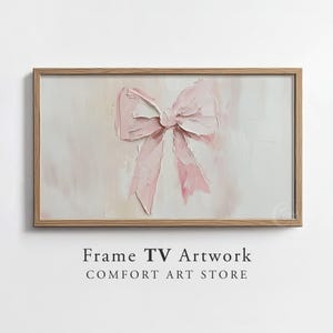 Valentines Day Frame TV Art Samsung Frame TV Coquette Pink Bow Frame TV Vintage Valentines Nursery Bow Painting Romantic Decor Seasonal Gift