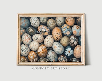 Vintage Easter Egg Print: Floral Pattern Wall Art (Digital Download)