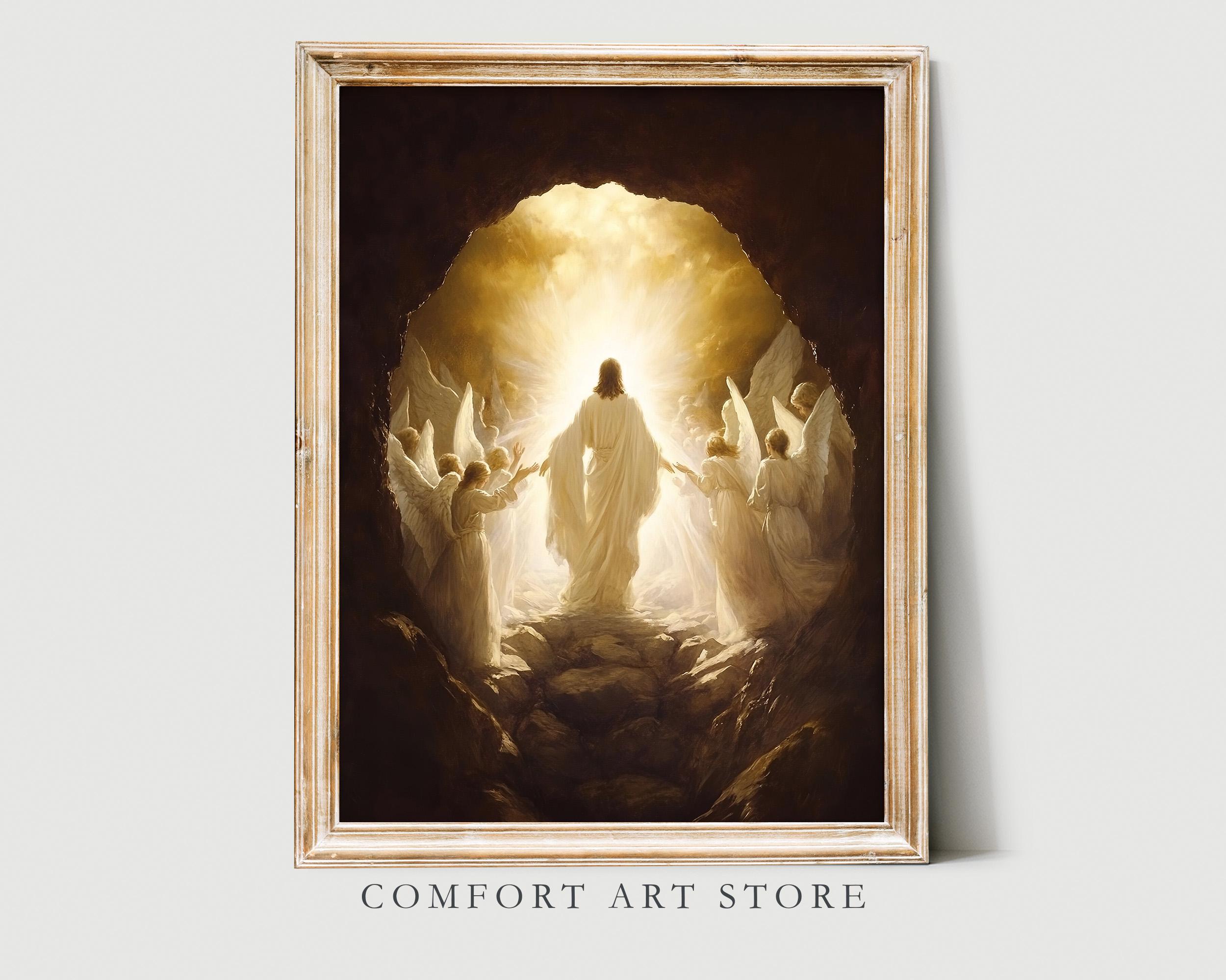 Easter Wall Art Resurrection Jesus Easter Printable Vintage Christian ...