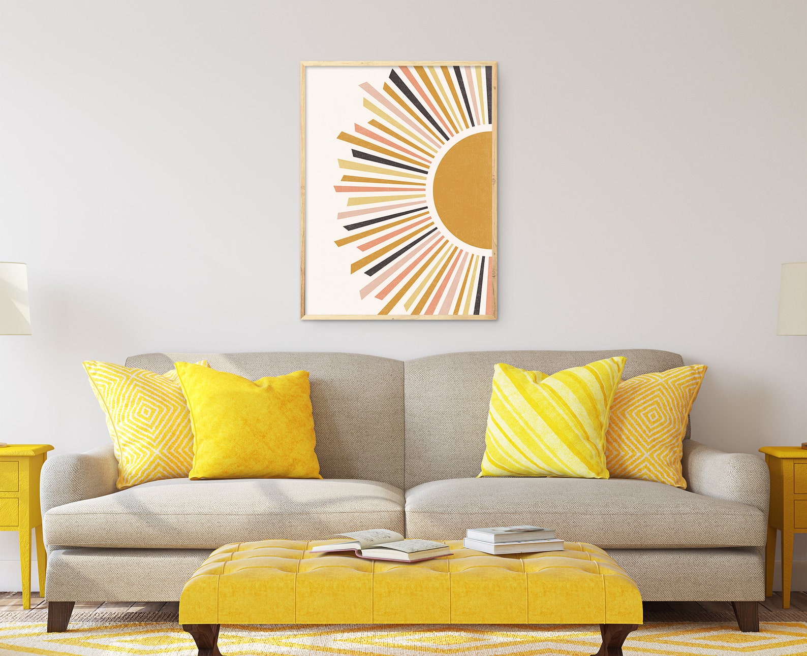 Boho Wall Art Print Boho Wall Decor Mid Century Modern Etsy