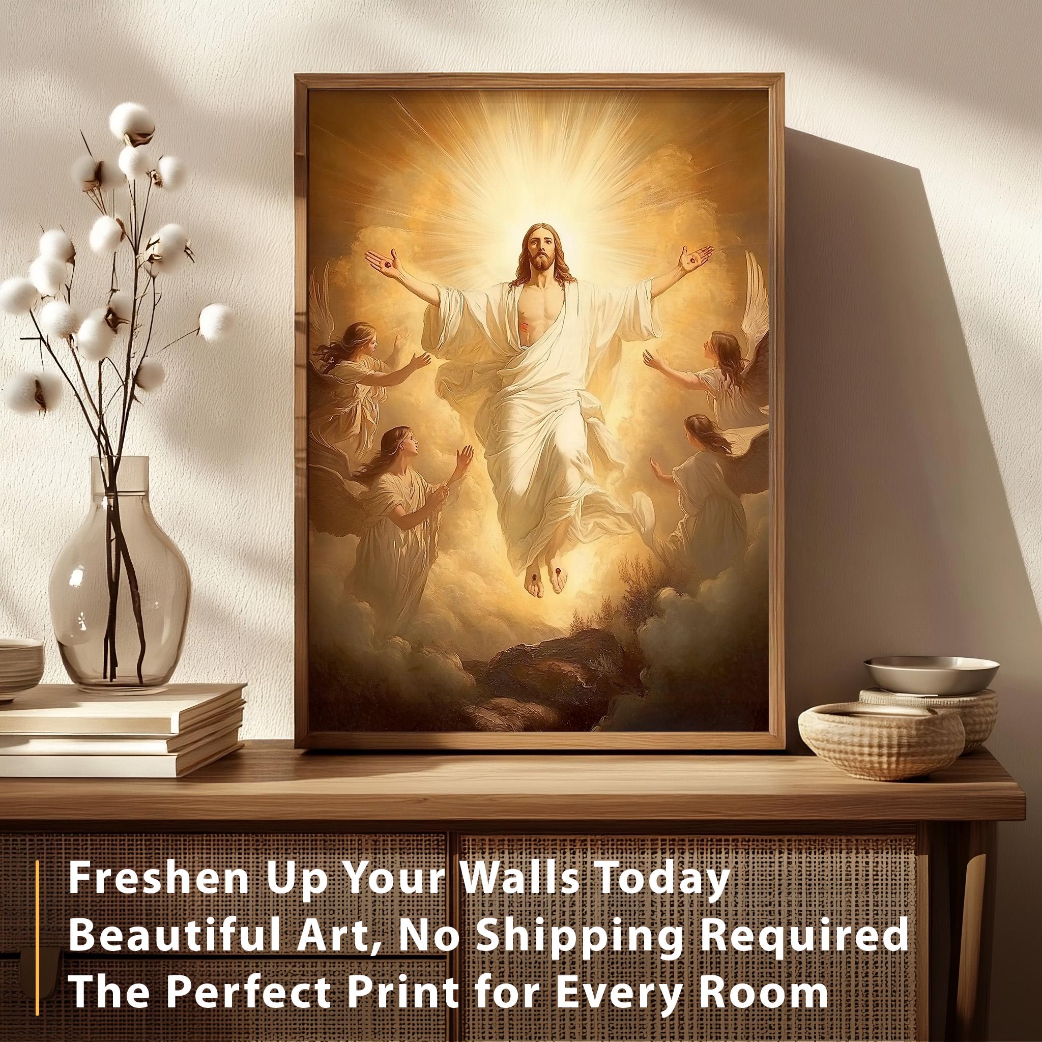 Easter Wall Art Resurrection Jesus Easter Printable Vintage Christian ...