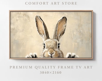 Easter Frame TV Art Samsung Frame TV Spring Frame TV Rabbit Ears Art Antique Easter Bunny Tv Art Bunny Paws Painting Vintage Farmhouse Decor