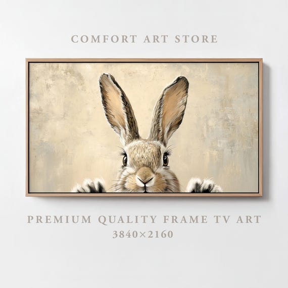 Easter Frame TV Art Samsung Frame TV Spring Frame TV Rabbit Ears Art Antique Easter Bunny Tv Art Bunny Paws Painting Vintage Farmhouse Decor