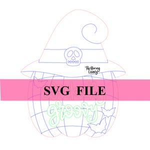SVG file, Halloween witch disco ball door hanger SVG, whimsical holiday template SVG, laser cut file