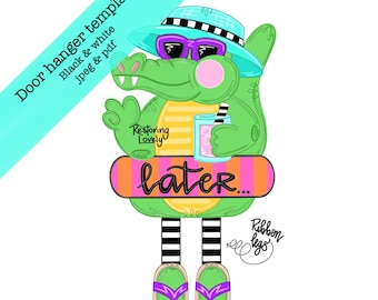 Schablone, Later Gator Sommer Türschild, DIY Schablone für die Veranda