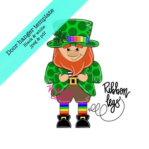 TEMPLATE, St. Patricks door hanger template, leprechaun door hanger template, gnome template, diy digital door hanger