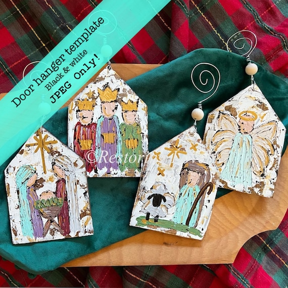 Nativity Ornament Template Bundle, Manger Scene DIY (Digital Download)