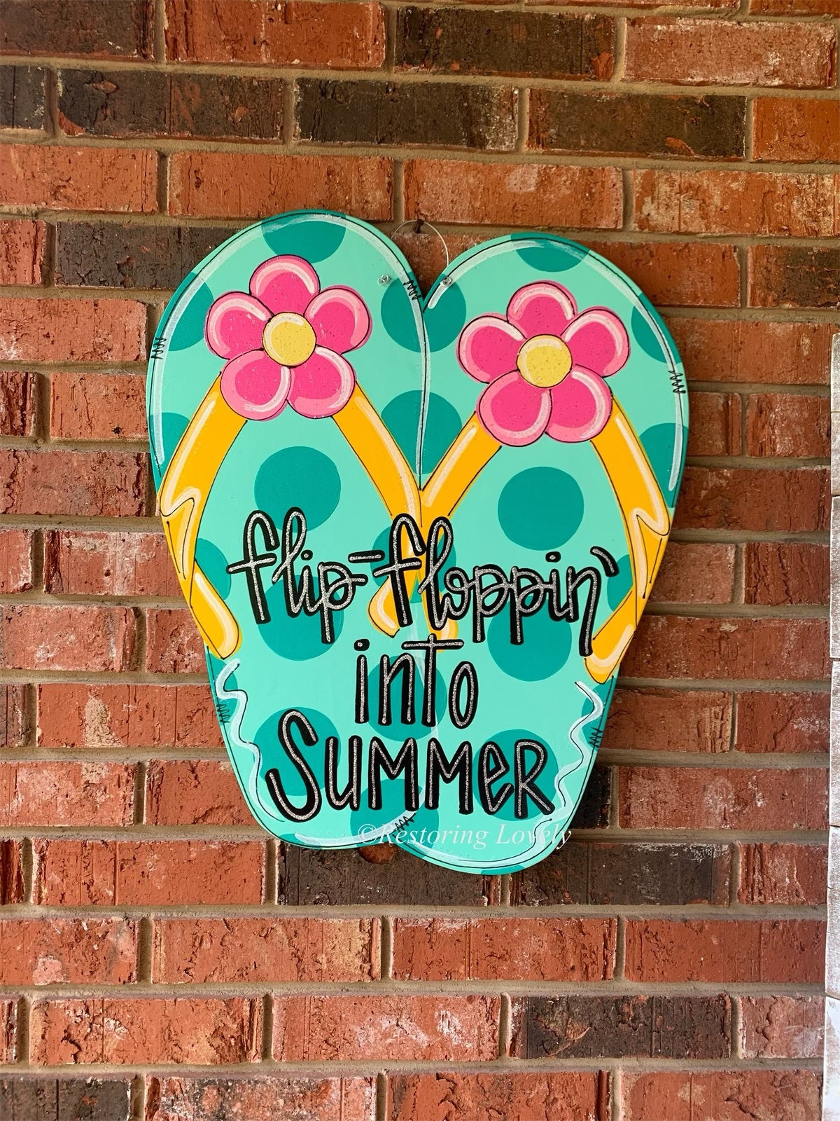 Flip Flop Summer Door Hanger, Hand-painted Wood Sign - Etsy
