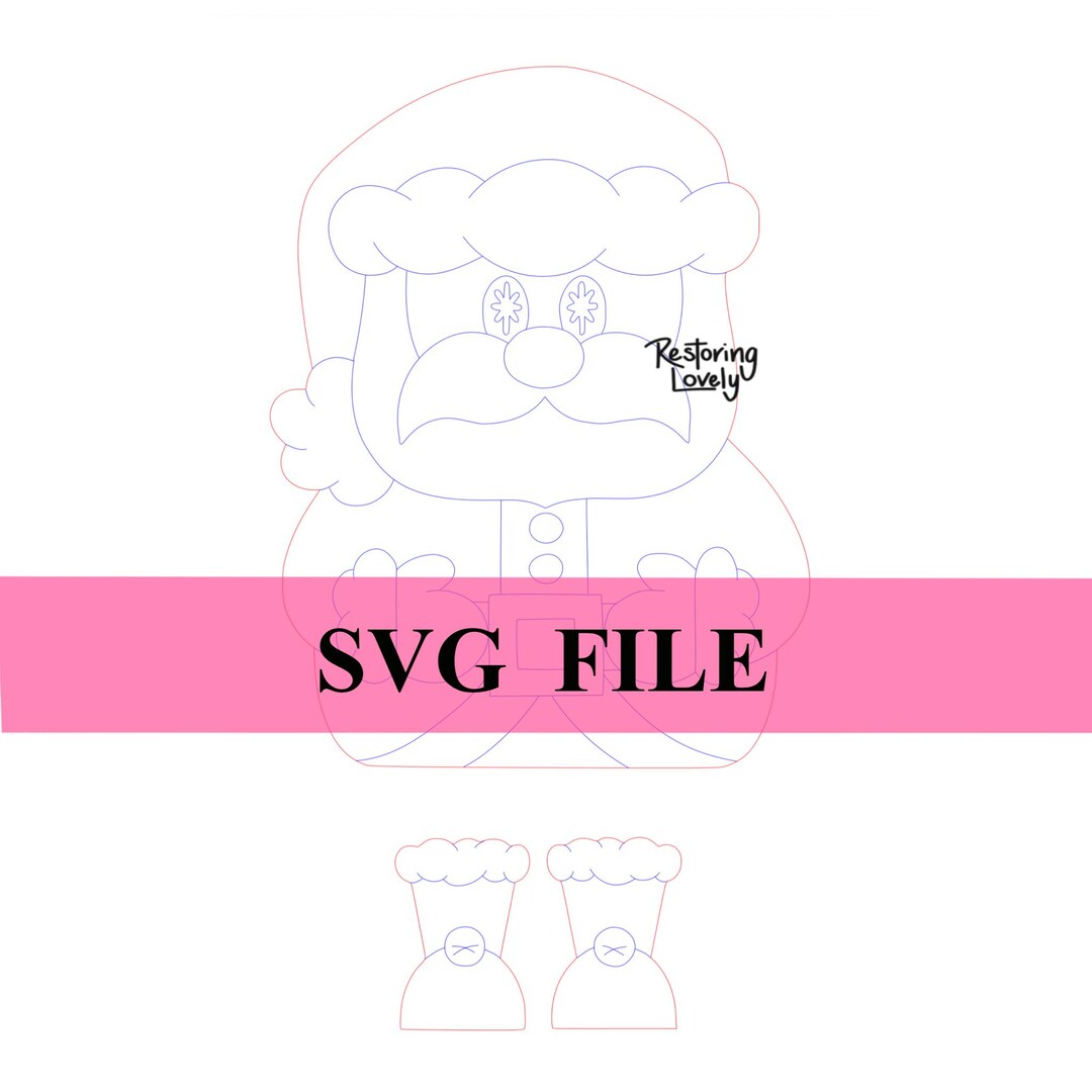 Santa Claus Door Hanger SVG Template, Christmas St Nick, Laser Cut File ...