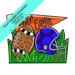 TEMPLATE, football door hanger template, fall door hanger template