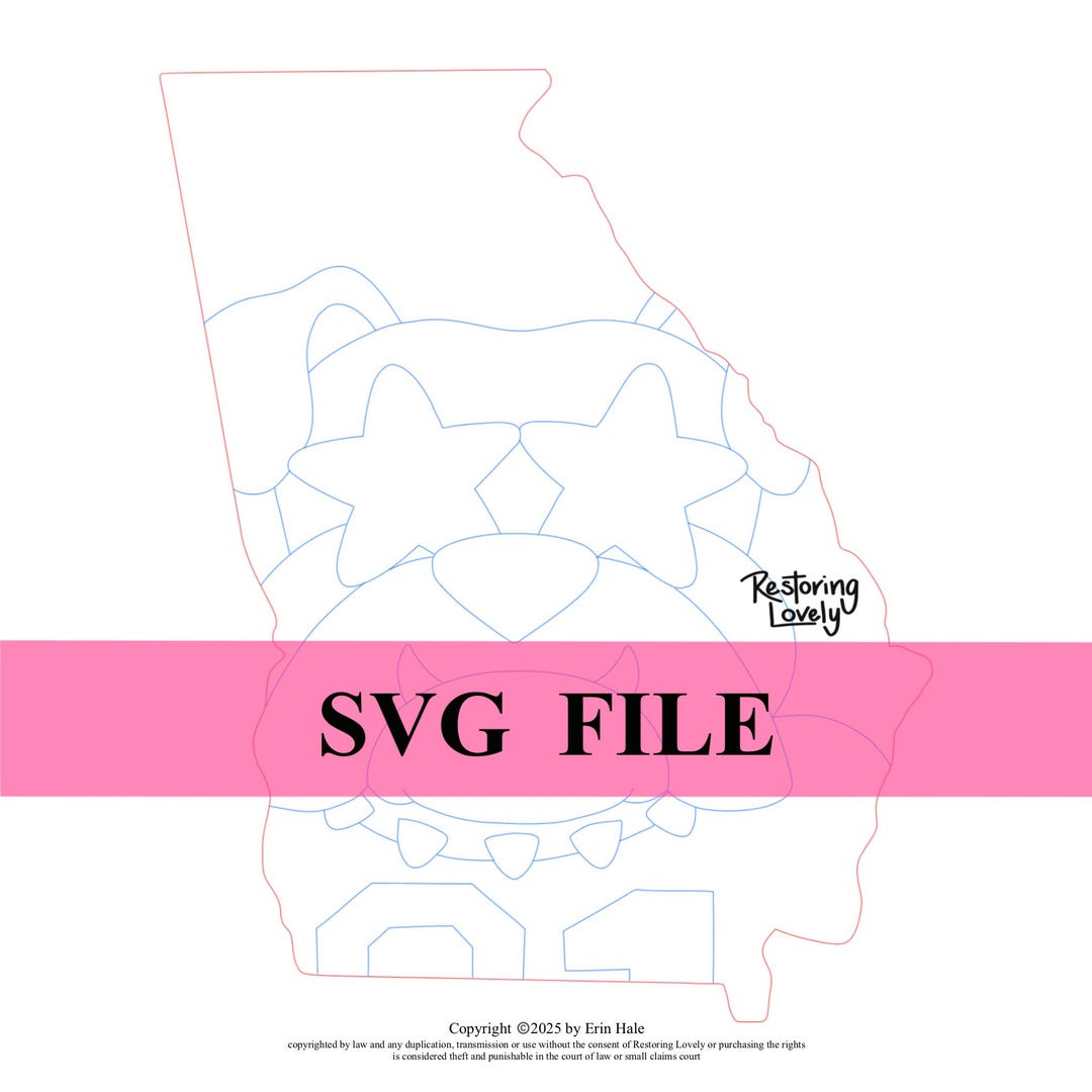 SVG File, Georgia State Bulldog Mascot Door Hanger Svg, Laser Cut File ...