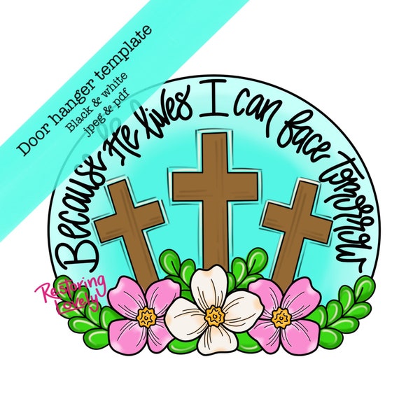 Template, Easter cross door hanger template, whimsy diy porch decor
