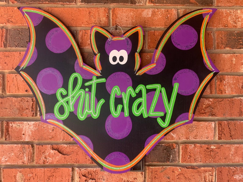 Template Halloween door hanger template Bat door hanger Etsy