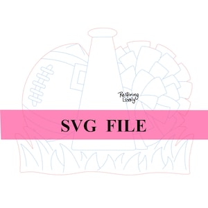SVG file, football cheerleader door hanger SVG, fall sports template SVG, laser cut file