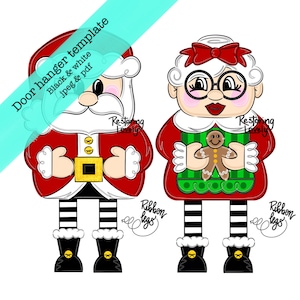 Template, Christmas door hanger template, santa door hanger template, diy door hanger template