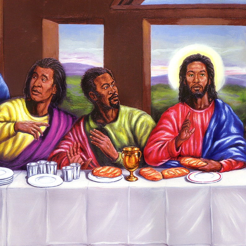 Black Last Supper: Canvas 24x 36 - Etsy