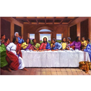 Black Last Supper: Canvas 24&quot;x 36&quot;