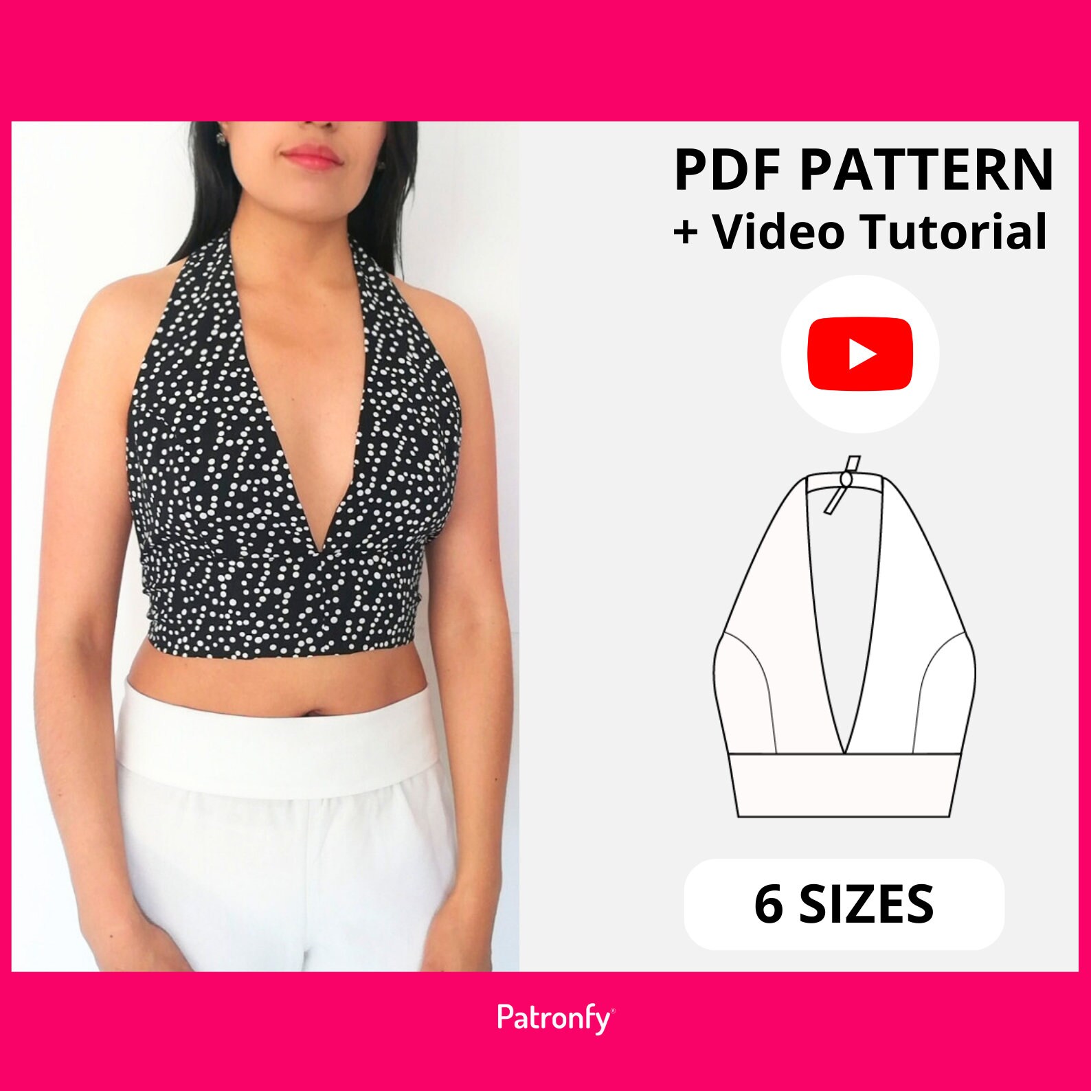 Keyhole Halter Top Sewing Pattern Size Eu 34-44 XS-L PDF -  Canada