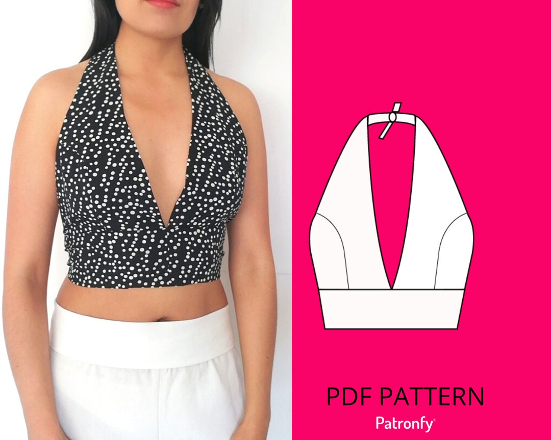 PDF Halter Crop Top Sewing Pattern Digital Pattern Madison Etsy
