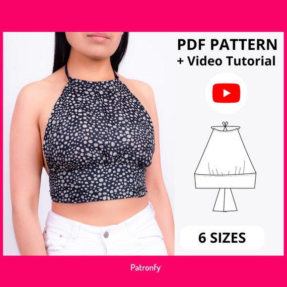 Halter Top Sewing Pattern PDF S-L -  Canada